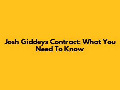 Josh Giddey's Contract: What You Need To Know