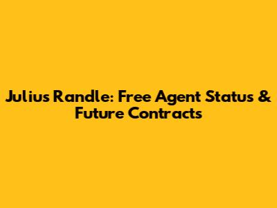 Julius Randle: Free Agent Status & Future Contracts