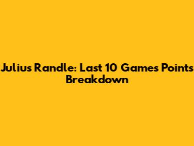 Julius Randle: Last 10 Games Points Breakdown