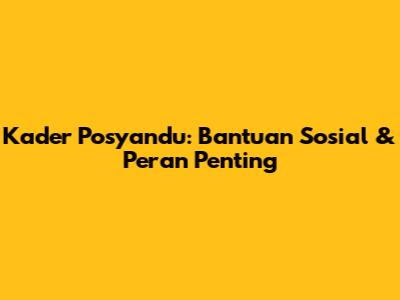 Kader Posyandu: Bantuan Sosial & Peran Penting