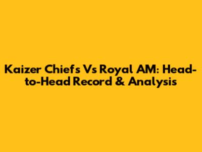 Kaizer Chiefs Vs Royal AM: Head-to-Head Record & Analysis