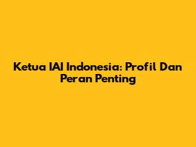 Ketua IAI Indonesia: Profil Dan Peran Penting