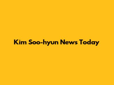 Kim Soo-hyun News Today