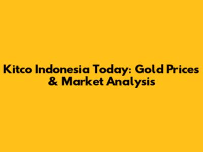 Kitco Indonesia Today: Gold Prices & Market Analysis