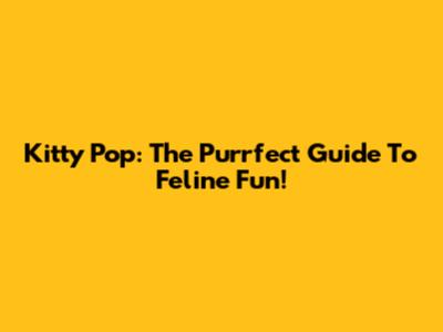 Kitty Pop: The Purrfect Guide To Feline Fun!