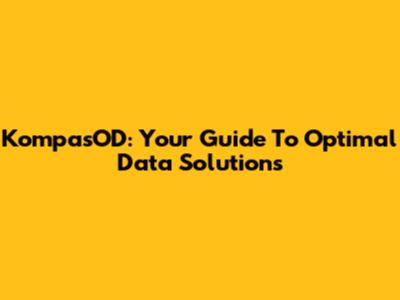 KompasOD: Your Guide To Optimal Data Solutions