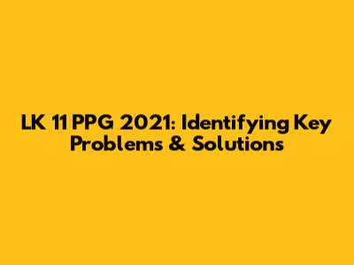 LK 11 PPG 2021: Identifying Key Problems & Solutions