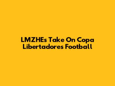 LMZHE's Take On Copa Libertadores Football