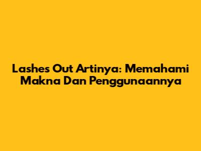 Lashes Out Artinya: Memahami Makna Dan Penggunaannya
