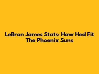 LeBron James Stats: How He'd Fit The Phoenix Suns