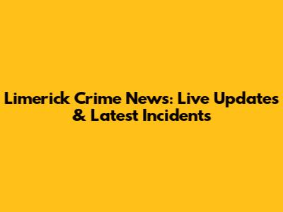 Limerick Crime News: Live Updates & Latest Incidents