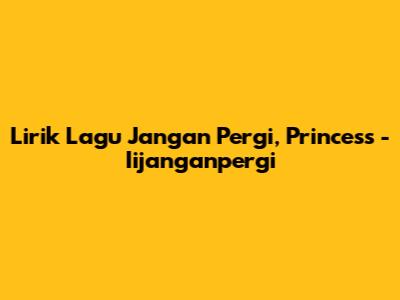 Lirik Lagu "Jangan Pergi, Princess" - Iijanganpergi