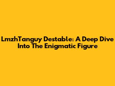 LmzhTanguy Destable: A Deep Dive Into The Enigmatic Figure