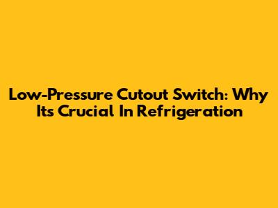 Low-Pressure Cutout Switch: Why It's Crucial In Refrigeration