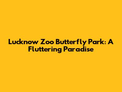 Lucknow Zoo Butterfly Park: A Fluttering Paradise