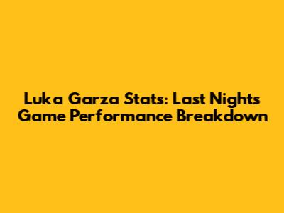 Luka Garza Stats: Last Night's Game Performance Breakdown