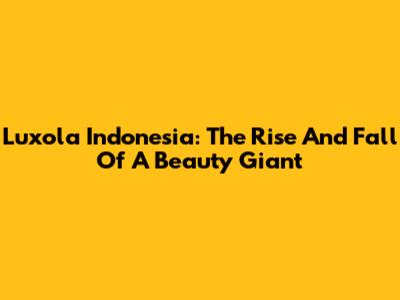 Luxola Indonesia: The Rise And Fall Of A Beauty Giant