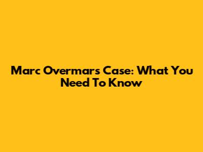 Marc Overmars Case: What You Need To Know