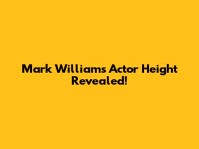 Mark Williams Actor Height Revealed!