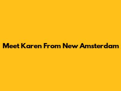 Meet Karen From New Amsterdam