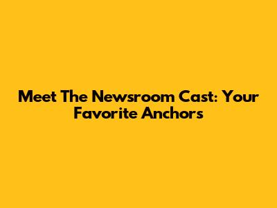 Meet The Newsroom Cast: Your Favorite Anchors