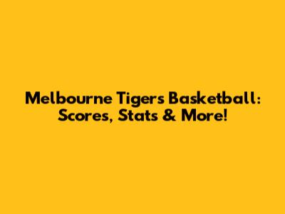 Melbourne Tigers Basketball: Scores, Stats & More!