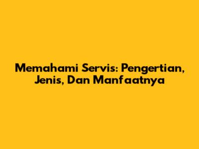 Memahami Servis: Pengertian, Jenis, Dan Manfaatnya