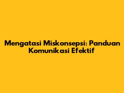 Mengatasi Miskonsepsi: Panduan Komunikasi Efektif