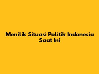 Menilik Situasi Politik Indonesia Saat Ini