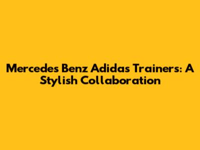 Mercedes Benz Adidas Trainers: A Stylish Collaboration