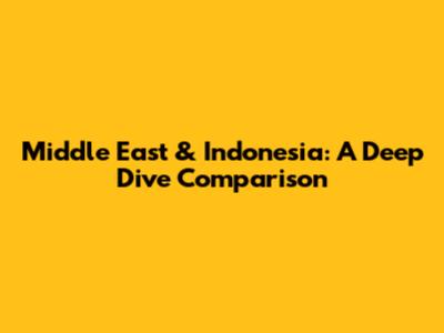 Middle East & Indonesia: A Deep Dive Comparison