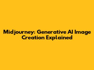 Midjourney: Generative AI Image Creation Explained