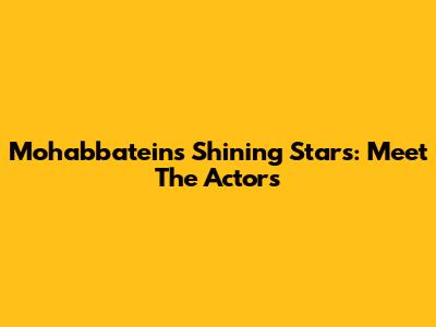 Mohabbatein's Shining Stars: Meet The Actors