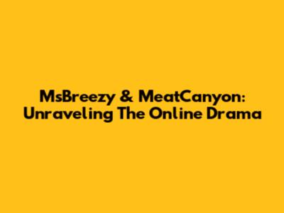 MsBreezy & MeatCanyon: Unraveling The Online Drama