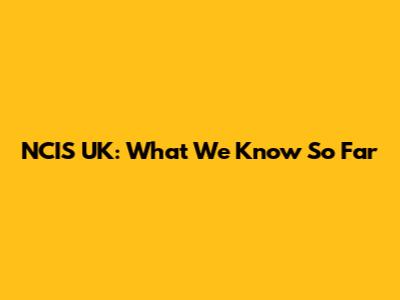 NCIS UK: What We Know So Far