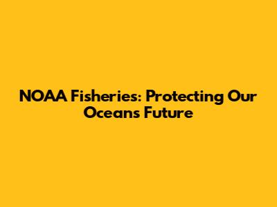 NOAA Fisheries: Protecting Our Ocean's Future