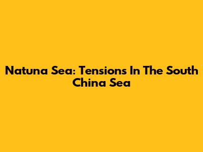 Natuna Sea: Tensions In The South China Sea