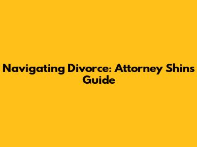 Navigating Divorce: Attorney Shin's Guide