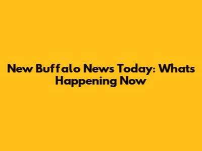New Buffalo News Today: What's Happening Now