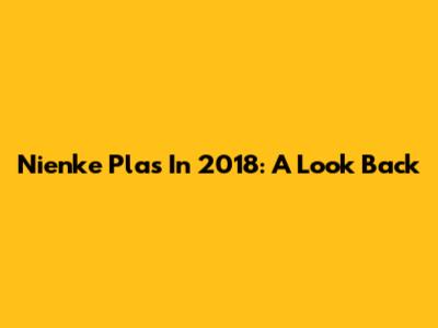 Nienke Plas In 2018: A Look Back