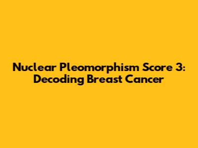 Nuclear Pleomorphism Score 3: Decoding Breast Cancer