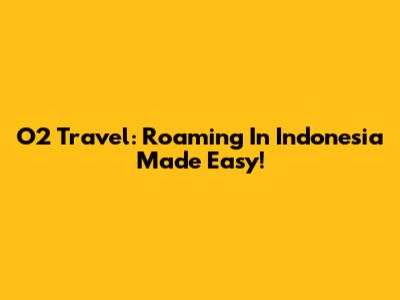 O2 Travel: Roaming In Indonesia Made Easy!