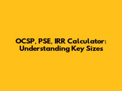 OCSP, PSE, IRR Calculator: Understanding Key Sizes