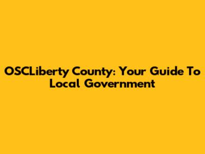OSCLiberty County: Your Guide To Local Government