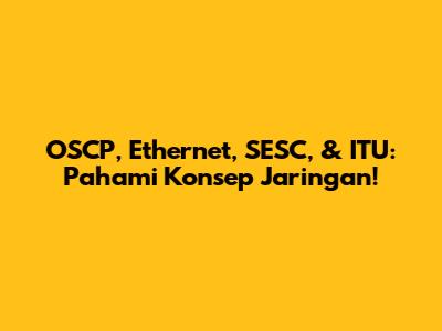 OSCP, Ethernet, SESC, & ITU: Pahami Konsep Jaringan!