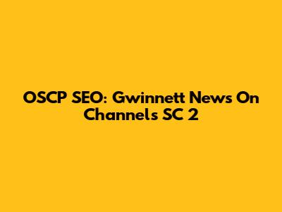 OSCP SEO: Gwinnett News On Channels SC 2