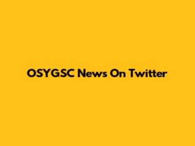 OSYGSC News On Twitter