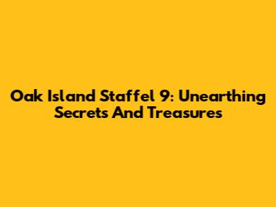 Oak Island Staffel 9: Unearthing Secrets And Treasures