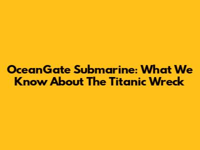 OceanGate Submarine: What We Know About The Titanic Wreck