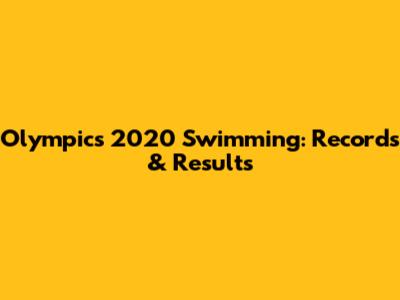 Olympics 2020 Swimming: Records & Results